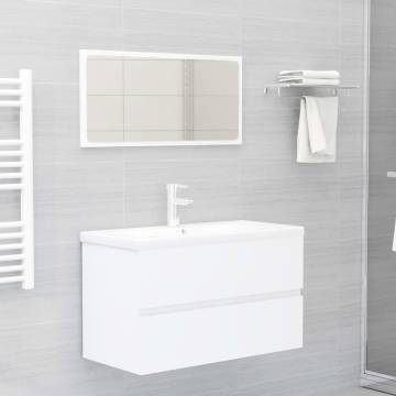 Stylish Bathroom Furniture Set - White Engineered Wood