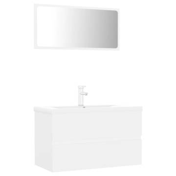 Stylish Bathroom Furniture Set - White Engineered Wood