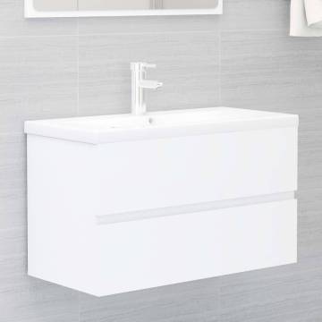 Stylish Bathroom Furniture Set - White Engineered Wood