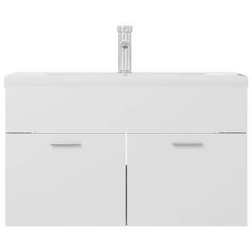 Sink Cabinet with Built-in Basin - White & Sonoma Oak