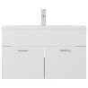 Sink Cabinet with Built-in Basin - White & Sonoma Oak