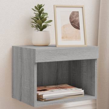 Stylish Bedside Cabinets with LED Lights - 2 pcs Grey Sonoma