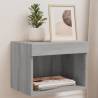 Bedside Cabinets with LED Lights Wall-mounted 2 pcs Grey Sonoma Colour grey sonoma Quantity in Package 2 Width 40 cm 