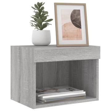 Stylish Bedside Cabinets with LED Lights - 2 pcs Grey Sonoma