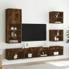 Stylish TV Cabinet with LED Lights in Smoked Oak - 40.5x30x102 cm