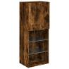 Stylish TV Cabinet with LED Lights in Smoked Oak - 40.5x30x102 cm