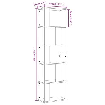 Book Cabinet Smoked Oak - Stylish Engineered Wood Storage