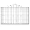 Arched Gabion Baskets 13 pcs | Galvanised Iron Garden Barriers