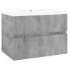 Stylish Sink Cabinet with Built-in Basin - Grey Sonoma