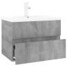 Stylish Sink Cabinet with Built-in Basin - Grey Sonoma