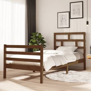 Honey Brown Solid Wood Pine Bed Frame 90x200 cm | HipoMarket