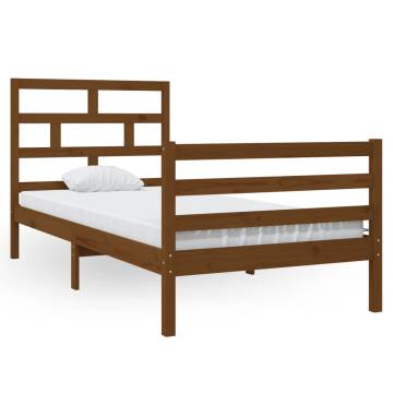 Honey Brown Solid Wood Pine Bed Frame 90x200 cm | HipoMarket