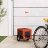 Pet Bike Trailer Orange and Black Oxford Fabric&Iron Colour orange Size 54.5 x 120 x 53 cm 