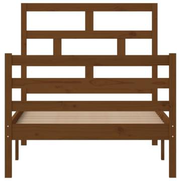 Honey Brown Solid Wood Pine Bed Frame 90x200 cm | HipoMarket