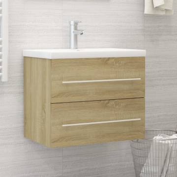 Sink Cabinet with Built-in Basin - Sonoma Oak & Ceramic