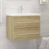 Sink Cabinet with Built-in Basin Sonoma Oak Engineered Wood Colour sonoma oak Size 60 x 38.5 x 48 cm Quantity in Package 1 Model without faucet 