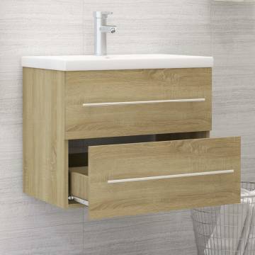 Sink Cabinet with Built-in Basin - Sonoma Oak & Ceramic