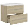 Sink Cabinet with Built-in Basin - Sonoma Oak & Ceramic