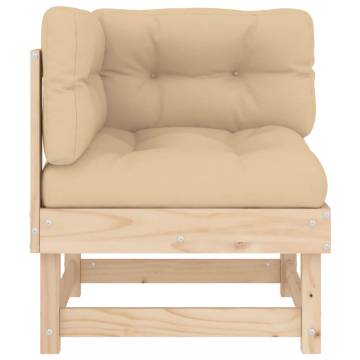 Stylish Corner Sofa with Cushions – Solid Pine Wood