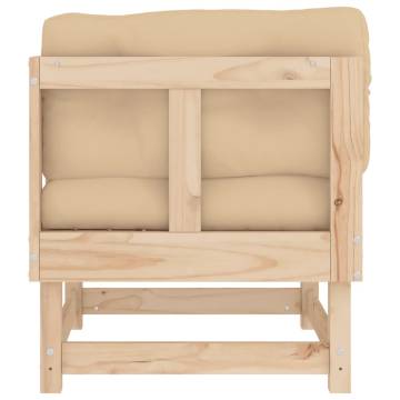 Stylish Corner Sofa with Cushions – Solid Pine Wood