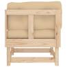 Stylish Corner Sofa with Cushions – Solid Pine Wood