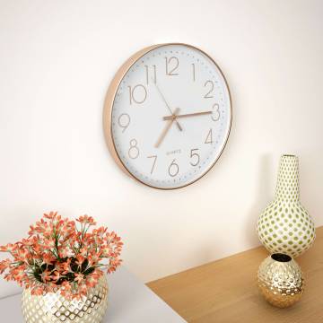 Rose Gold Wall Clock - 30 cm Stylish Decor | HipoMarket