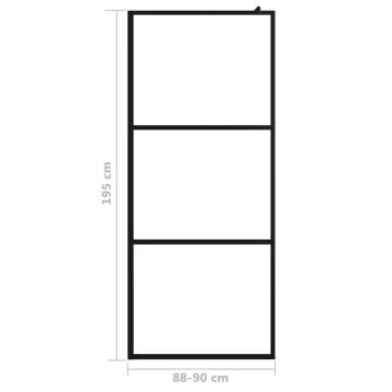 Modern Walk-in Shower Wall with Clear ESG Glass - 90x195 cm