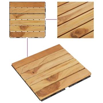 Decking Tiles 10 pcs 30x30 cm Solid Wood Teak - Buy Now