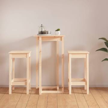 3 Piece Bar Set Solid Wood Pine - Perfect for Your Home