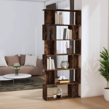 Smoked Oak Book Cabinet & Room Divider | 80x24x192 cm