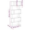 Smoked Oak Book Cabinet & Room Divider | 80x24x192 cm