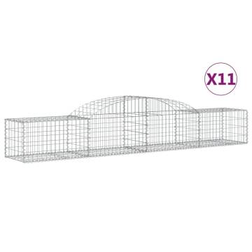 Arched Gabion Baskets 11 pcs - Durable Garden Barriers