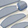 Carpet Stair Treads 15 pcs - Light Grey & Blue | Safe & Stylish