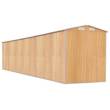 Light Brown Garden Shed 192x1021x223 cm - Galvanised Steel