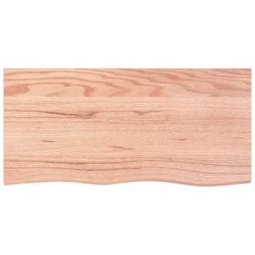 Light Brown Solid Wood Bathroom Countertop - 100x50cm | Hipomarket