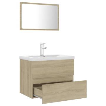 Stylish Bathroom Furniture Set - Sonoma Oak Engineered Wood