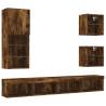 5 Piece TV Wall Units with LED Smoked Oak - Hipomarket