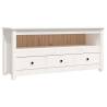 White Solid Pine TV Cabinet - Chic & Rustic Design | Hipo Market