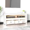 White Solid Pine TV Cabinet - Chic & Rustic Design | Hipo Market