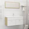 Bathroom Furniture Set White and Sonoma Oak Engineered Wood Colour white and sonoma oak Size 100 x 38.5 x 46 cm Number of 1 Number of Pieces 