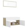 Stylish Bathroom Furniture Set - White & Sonoma Oak