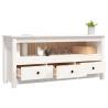 White Solid Pine TV Cabinet - Chic & Rustic Design | Hipo Market