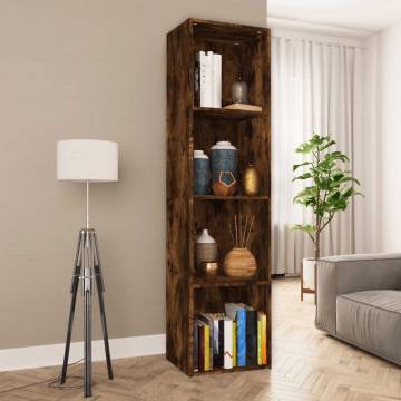 Stylish Smoked Oak Book & TV Cabinet - 36x30x143 cm