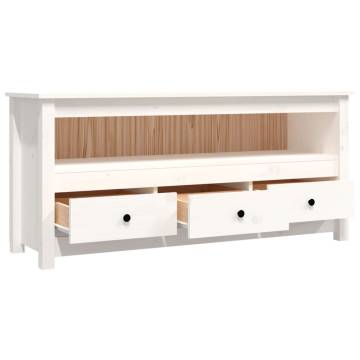 White Solid Pine TV Cabinet - Chic & Rustic Design | Hipo Market