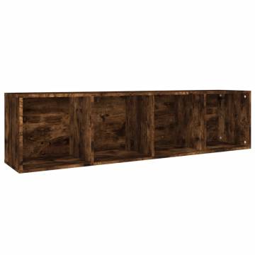 Stylish Smoked Oak Book & TV Cabinet - 36x30x143 cm