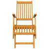 Outdoor Deck Chair with Footrest - Solid Acacia Wood Furniture