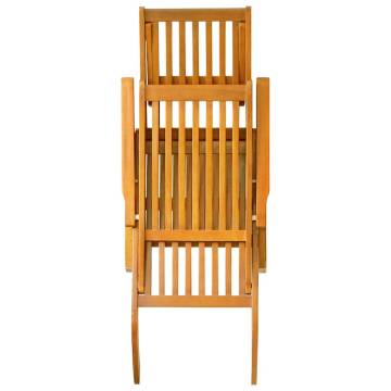 Outdoor Deck Chair with Footrest - Solid Acacia Wood Furniture