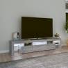 Stylish Grey Sonoma TV Cabinet with LED Lights - 200x36.5x40 cm