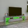 Stylish Grey Sonoma TV Cabinet with LED Lights - 200x36.5x40 cm