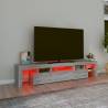 Stylish Grey Sonoma TV Cabinet with LED Lights - 200x36.5x40 cm